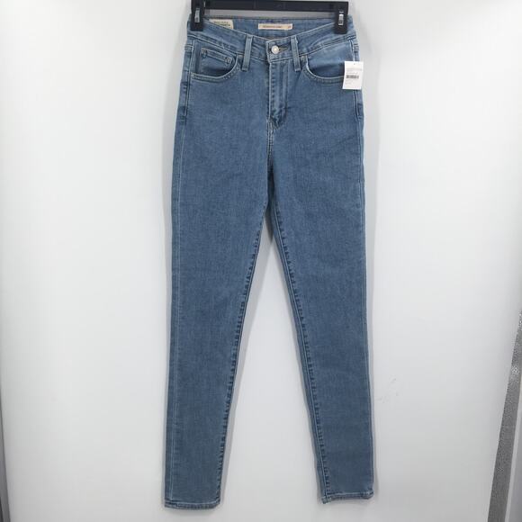 Levi's Strauss 721 High Rise Skinny Jeans Zip Fly Medium Wash Blue Size 25 - Picture 2 of 5